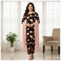 F Fashion.  3 piece Digital Printed Dress for Girls. 