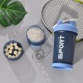 500ML 3-layer Sports Water Protein Powder Shaker Bottle Outdoor Travel Portable Leakproof Drinkware Plastic Drink BPA Free. 