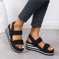 Women's Light Weight Wedge Sandals Open Toe Platform Thick Soled Summer Casual Slingback Shoes with Back Strap Leisure Footwear. 