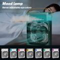 4-In-1 Multi-Functional Portable Air Humidifier Cooling USB Fan With 7-Color Night Light. 
