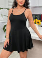 2024 Europe And The United States Summer New Plus-Size Women Comfortable Halter Dress  Backless. 