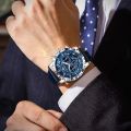 POEDAGAR 973 (Fan Made) Moon New Luxury Genuine Leather Men Quartz Watches Luminous Daily Life Waterproof Chronograph fashion Analog Watch for men - Watch For Men.
