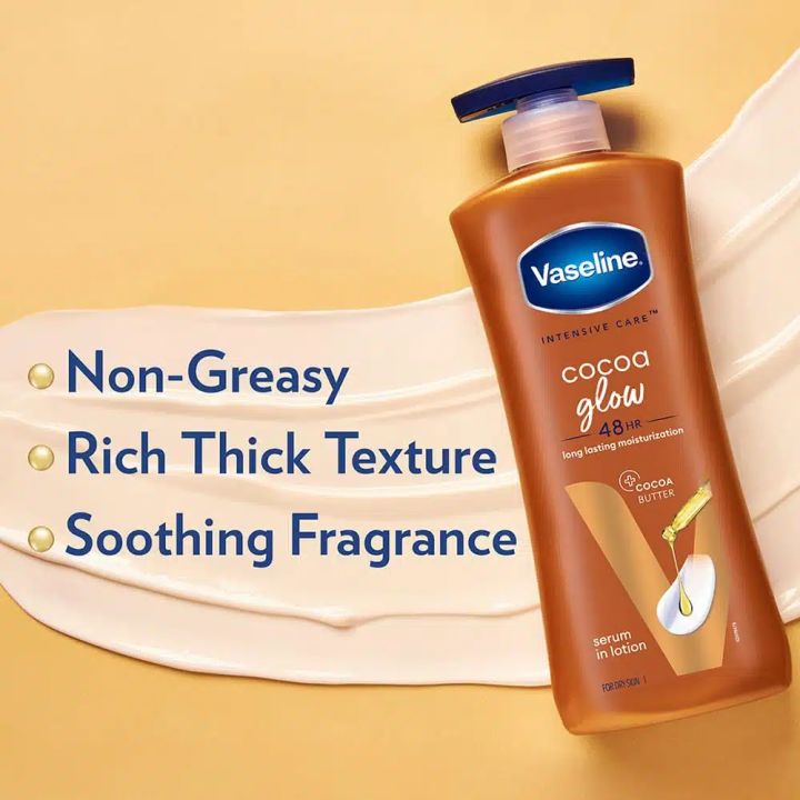 Vaseline Intensive Care Cocoa Glow Body Lotion for Men & Women - 400ml(Indian)