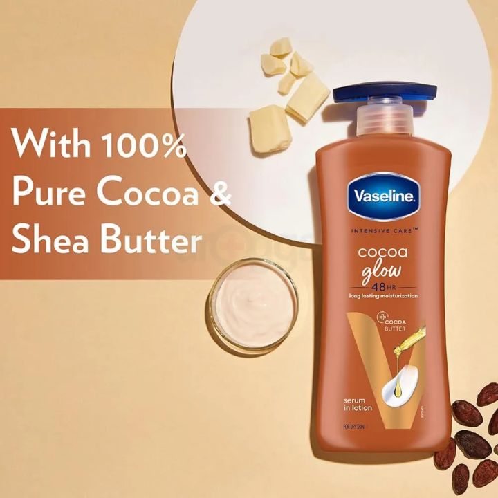 Vaseline%20Intensive%20Care%20Cocoa%20Glow%20Moisturising%20Body%20Lotion%20with%20Pure%20Cocoa%20&%20Shea%20Butter%20400ml%20-%20Image%205