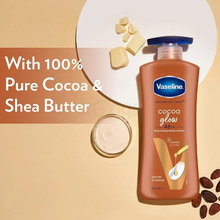 Vaseline%20Intensive%20Care%20Cocoa%20Glow%20Moisturising%20Body%20Lotion%20with%20Pure%20Cocoa%20&%20Shea%20Butter%20400ml%20-%20Image%205