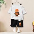 Summer Baby Girls Clothes Set Children Boy Cartoon Bear Tshirts and Shorts 2 Pieces Suit Kid Casual Top Bottom Outfit Tracksuit. 
