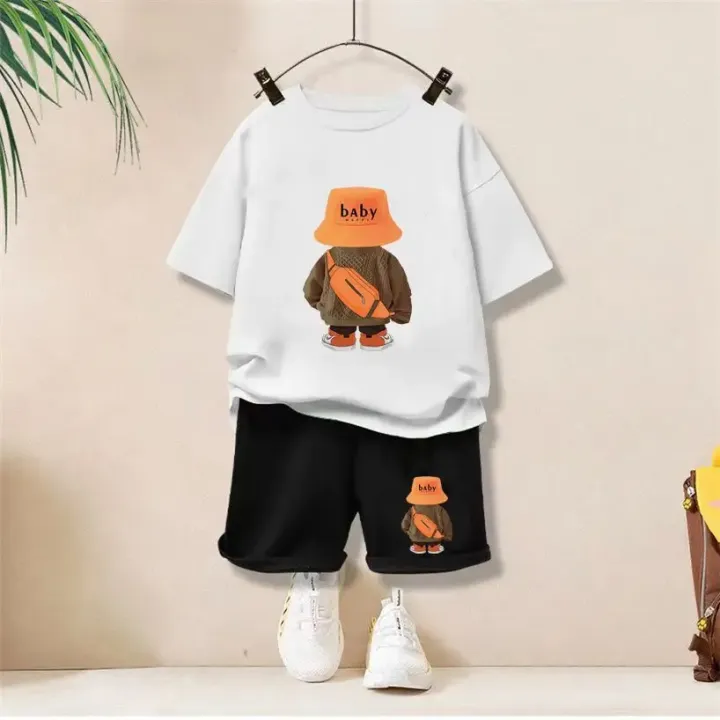 Summer%20Baby%20Girls%20Clothes%20Set%20Children%20Boy%20Cartoon%20Bear%20Tshirts%20and%20Shorts%202%20Pieces%20Suit%20Kid%20Casual%20Top%20Bottom%20Outfit%20Tracksuit%20-%20Image%205