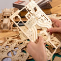 Train Model 3D Wooden Puzzle Toy Assembly Locomotive Model Building Kits for Children Kids Birthday  Wooden Building Toys. 