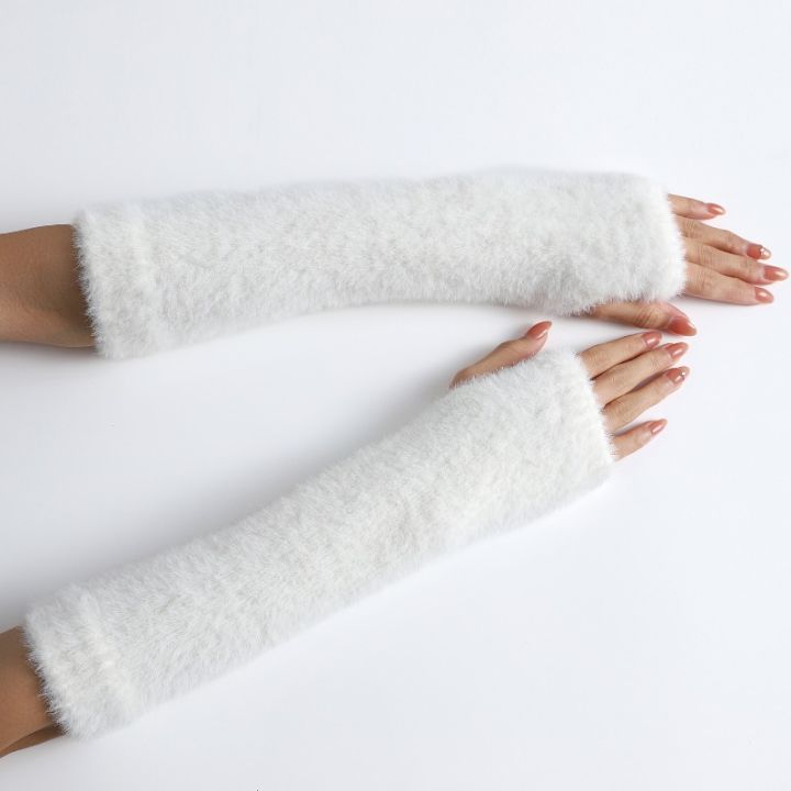 Pink%20Fingerless%20Gloves%20Y2K%20Wrist%20Warmers%20Arm%20Warmers%20Gloves%20for%20Women%20Chic%20Streetwear%20Fall%20Winter%20Mink-Like%20Velvet%20Gloves%20-%20Image%206