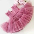 Net frock for baby girls barbie pink color birthday frock size 1 to 10 years. 