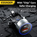 Essager 54W USB Car Charger 5A Fast Charge 3.0 QC SCP AFC 30W USB Type C Quick Charging For poco iPhone .