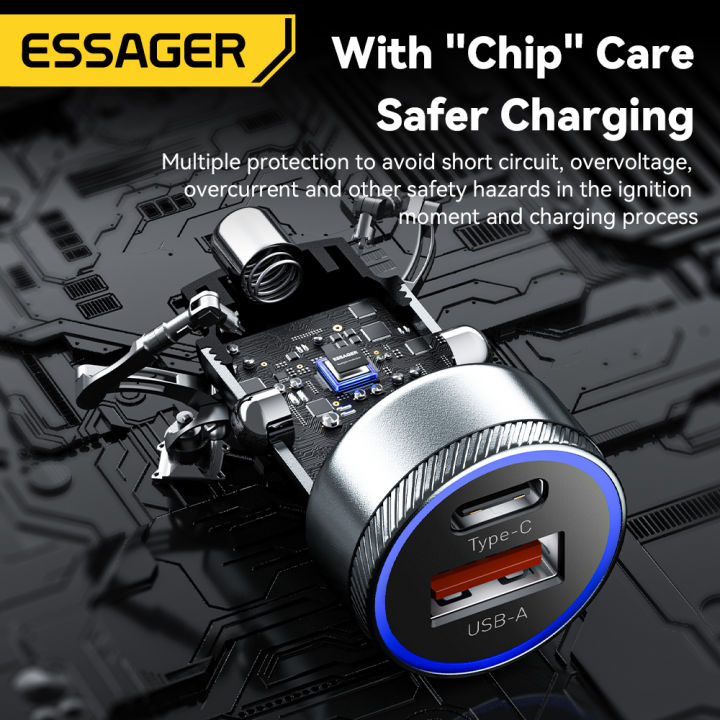 Essager%2054W%20USB%20Car%20Charger%205A%20Fast%20Charge%203.0%20QC%20%20SCP%20AFC%2030W%20USB%20Type%20C%20Quick%20Charging%20For%20%20poco%20iPhone%20%20%20-%20Image%205