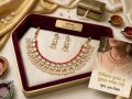 Malti colour metal gold plated necklace set for women.