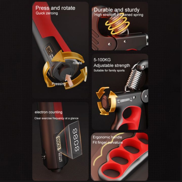 1%20pis%2010-100Kg%20Adjustable%20Hand%20Gripper%20Heavy%20Hand%20Strengthner%20High%20Quality%20Non%20Slip%20Griper%20Professional%20Hand%20Exercise%20Finger%20Muscle%20Recovery%20Electronic%20Counting%204%20Digit%20Display%20Home%20Gym%20Equipment%20Wrist%20Trainer%20Finger%20Fitness%20-%204%20Finger%20Model%20-%20Image%203