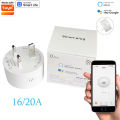 16/20A Smart Wifi Plug UK Wireless Control Socket Outlet with Energy Monitering Timer Function Works with Tuya Alexa  Home. 
