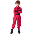 TV game red jumpsuit set (gloves+camisole+jumpsuit) - breathable role-playing set for men and women's role-playing party wear. 