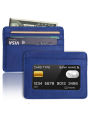 Minimalist Slim Credit Card Holder with Transparent ID Window, Small Leather Card Wallet for Women Men. 