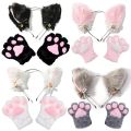 1 Set Cute Cat Ear Hair Wear Claw Gloves Girls Anime Cosplay Costume Plush Bell Cat Fur Ear Hairband Night Party Club Headbands.