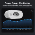 Tuya Brazil Plug 16/20A WiFi or Zigbee or EWelink, Socket with Power Monitor, Smart Life App Remote Control, Voice for . 