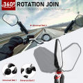 Universal Motorcycle Mirrors Angle Adjustable Folding Handlebar Side Mirror Compatible with Adventure Dirt Street Bike. 