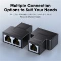RJ45 Splitter Adapter 1 to 2 Dual Female USB to RJ45 Port 8P8C Extender Plug LAN Interface Ethernet Socket Connector. 