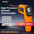 Digital Infrared Thermometer Non-contact Pyrometer Laser Temperature Meter Imager Hygrometer IR Termometro Color LCD Light Alarm. 