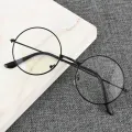 Men And Women Retro Round Blue Light Computer Mirror Reading Playing Games Eye Protection Decorative Glasses. 