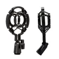 Universal Professional Condenser Microphone Mic Shock Mount Holder Studio Recording Bracket For Large Diaphram Mic Clip Black. 