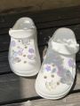 12 cute style transparent purple Bear garden shoes Shoe accessories DIY shoe flower, women's beach shoes decorative buckle.