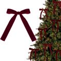 12pcs Burgundy Velvet Bows for Christmas Tree Decorations Wreath Garland Velvet Bows with Twist Tie. 