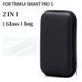 Tempered Glass Screen and Game Storage Bag for TRIMUI Smart Pro S Zipper Carry Bag EVA Hard Handbag Game Accessories 1/4 IN1.