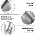 304 Stainless Steel Espresso Shot Cup 3.4 oz/ 100 ml Espresso Measuring Cup with Spout and Handle Scale Metal Coffee. 