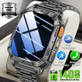 Robust Smartwatch 1400 mAh Battery Fitness Tracking IP68 Waterproof Tactical Sports Flashlight Men BT Call Smart Watch.