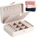 Jewelry Storage Box Portable Travel Jewelry Bag Earrings Necklace Storage Case for Women Ring Organizer PU Leather Display Case. 