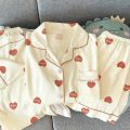Women Pajamas Sets Short Sleeve Nightwear Top and Pants Sleepwear 3 Piece Pjs Loungewear Fashion Print Pyjamas Set Nightwear.