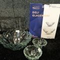 7 pcs ice cream set by delisoga glass ware. 