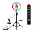 10 inch RGB LED Soft Ring Light MJ26 with Tripod Stand for Photography Makeup YouTube Video Shoot Live Stream Reels Makeup & Vlogging. 