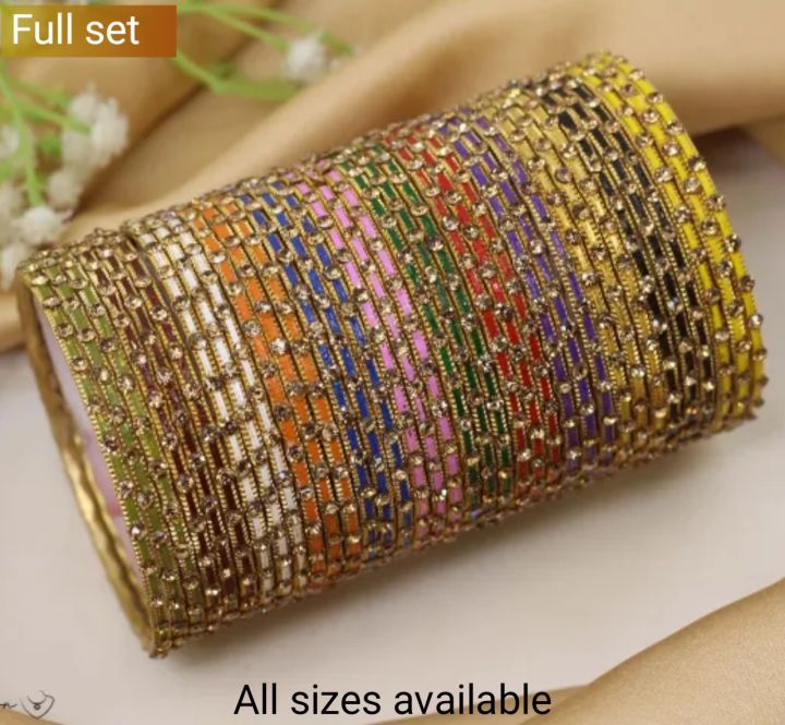 Elegant Multi-Color Rhinestone Bangles | Trendy Design for Women ...