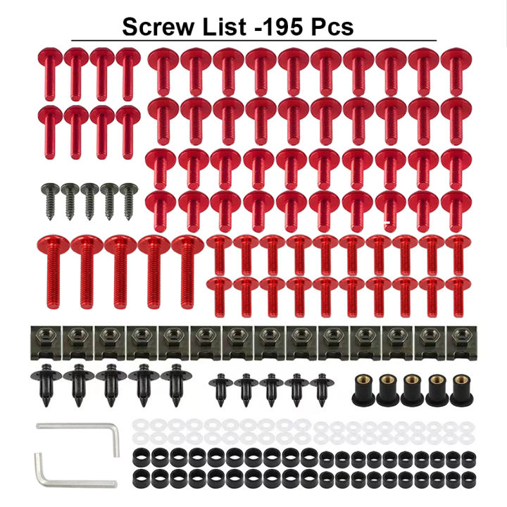 195PCS%20M5%20M6%20Screws%20Motorcycle%20Bolts%20Screws%20Fair%20Bolt%20For%20YAMAHA%20YZF%20R1%20R15%20R25%20R3%20R6%20R125%20R15%20R25%20MT03%20MT07%20MT10%20Suzuki%20GSXR%20-%20Image%204