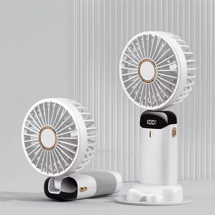 Handheld%20Mini%20Fan%20Foldable%20Portable%20Neck%20Hanging%20Fans%205%20Speed%20USB%20Rechargeable%20Fan%20with%20Phone%20Stand%20and%20Display%20Screen%20%7C%20Multicolor%20-%20Image%204