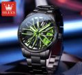 Fashion Wheel Mens Car Wheel Watches Luxury Stainless Steel Mesh Watch Men Quartz Wristwatch Male Clock. 