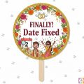 CUSTOMIZED Date Fixed Cupcake & Mithai Toppers - Digital Print Baat Pakki Cake Decoration (Pack of 6 - 2.5 inches OR Single 6x4 Inch Big Topper) for Engagement. 