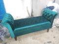 2 seater setty velvet fabric 5 years warranty tufting design. 
