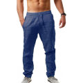 Men's Cotton Linen Pants Male Autumn New Breathable Solid Color Linen Trousers Fitness Streetwear S-3XL. 