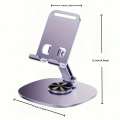 Foldable Universal Metal Phone Desk Stand Rotatable for Live Broadcasts And Lazy Height Adjustment Tablet Support. 