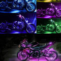 APP LED Motorcycle Car Atmosphere Foot Light Remote Control Flexible Waterproof Sound 12V Moto Decorative Ambient Lamp Strip.