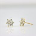 3Pairs Yellow Gold Polished 7Stones Screw Earrings/Eartops for Women available in three different sizes. 