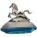 Dashboard Car Perfume Fragrance Horse Sculpture - Chrome (Air Freshener). 