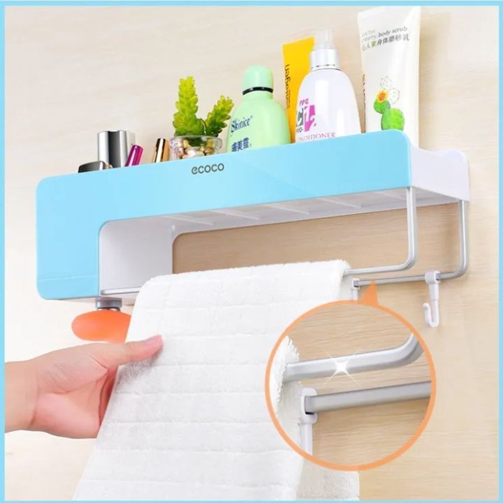 Adhesive%20Kitchen%20Bathroom%20Organizer%20Self%20adhesive%20Storage%20Rack%20Wall%20Holder%20With%20Hook%20no%20drill%20Towel%20Rack%20-%20Image%202