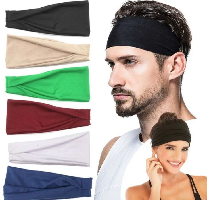 Pack of 1 Wide head band -Elastic cotton lacra head band for Unisex
